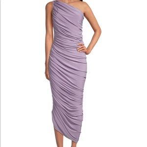 Norma Kamali Diana Ruched One-Shoulder Gown